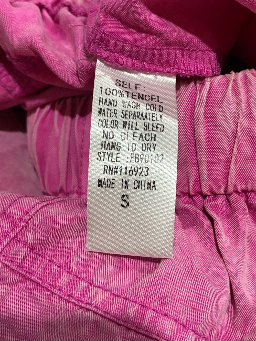Easel Women’s Vibrant Pink Mineral Wash Pull On Shorts, Size S - Picture 5 of 10